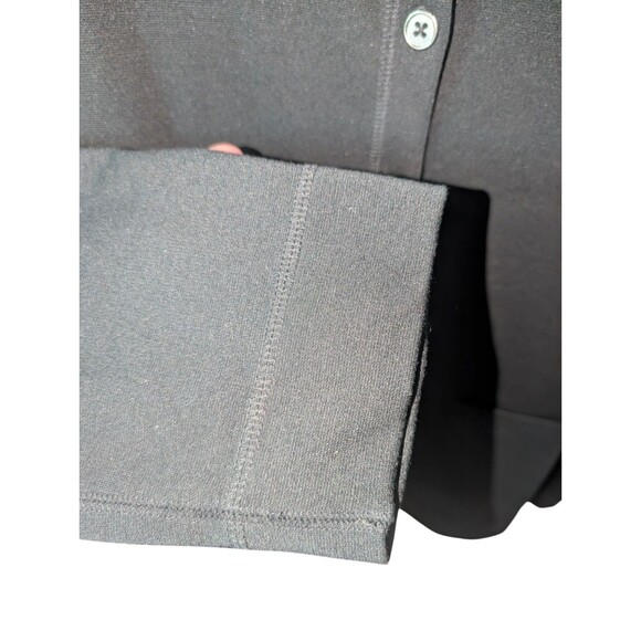 Van Heusen Black Knit Button Up Long Sleeve Top w/ Pockets - Women's Size Large - Picture 5 of 6